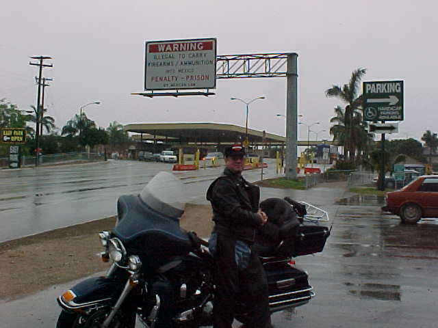 Ed Deloney with his Harley somewhere around the Mexico border